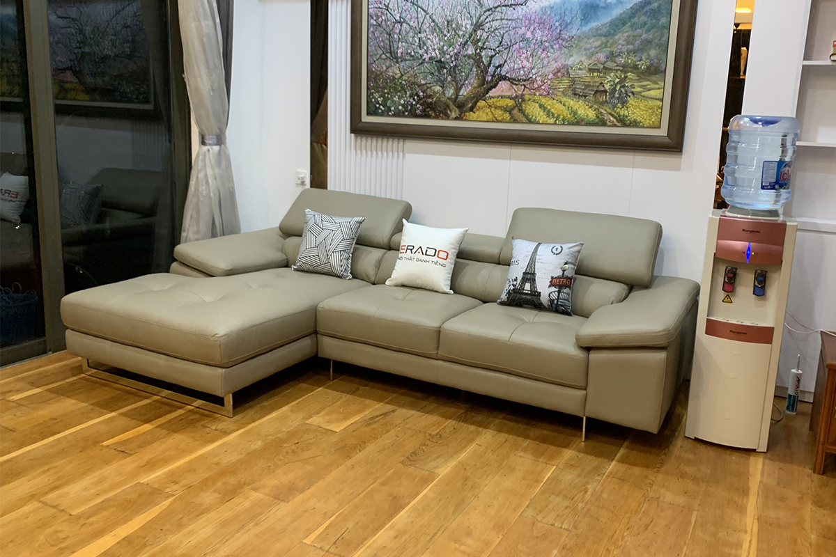 ERADO BÀN GIAO THÀNH CÔNG BỘ SOFA DA DA THẬT CHO GIA ĐÌNH ANH VINH Ở IPH XUÂN THUỶ