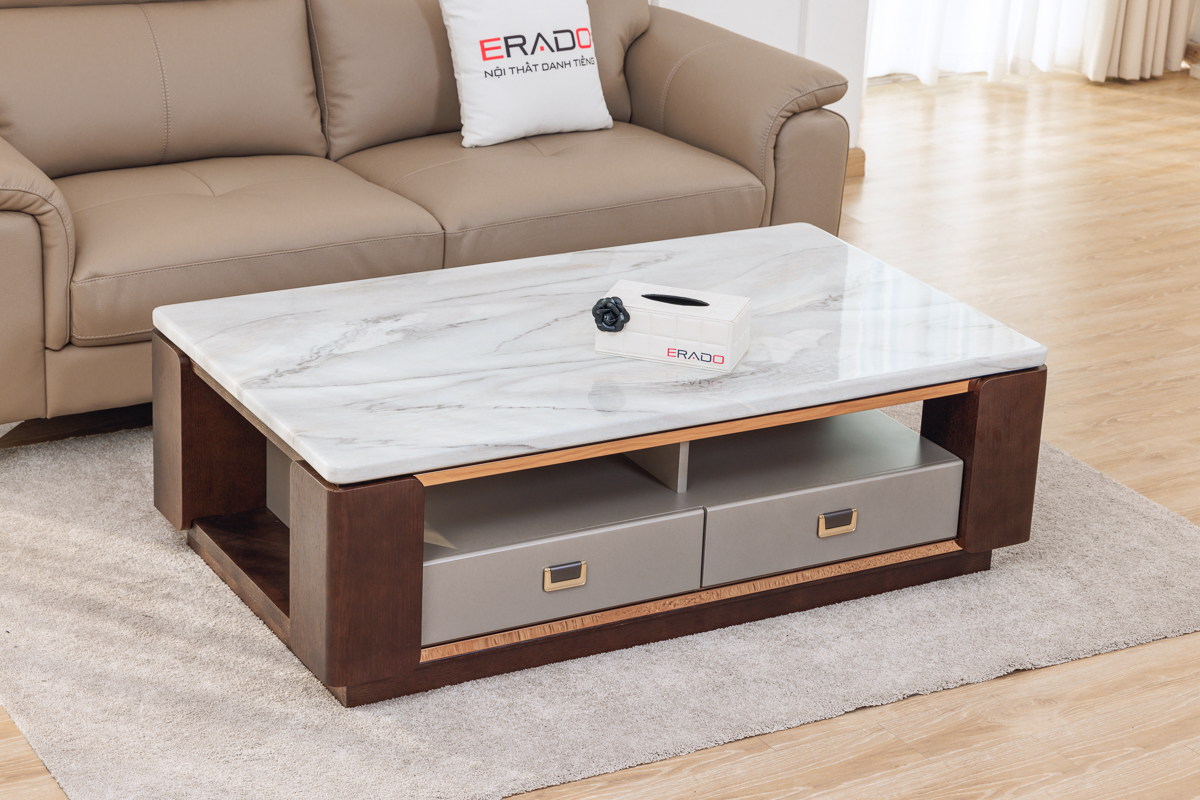 Bàn trà đẹp hiện đại phối gỗ 2204