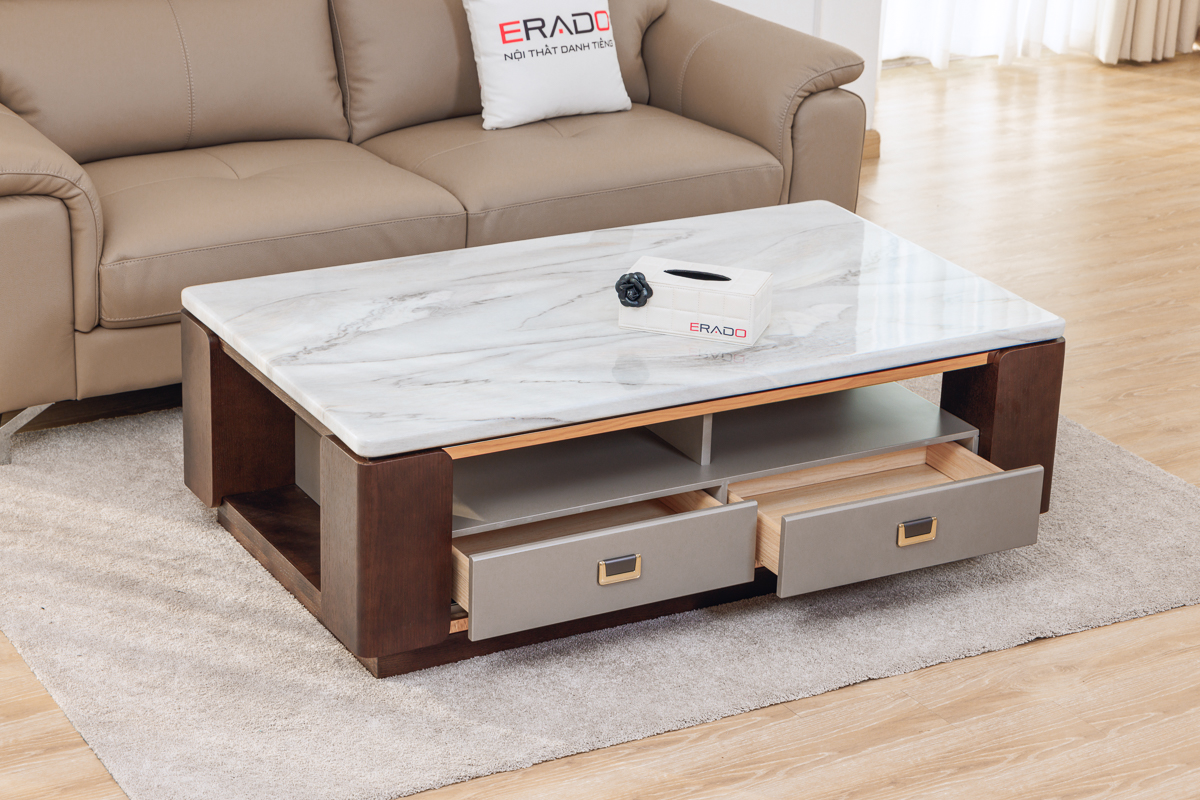 Bàn trà đẹp hiện đại phối gỗ 2204