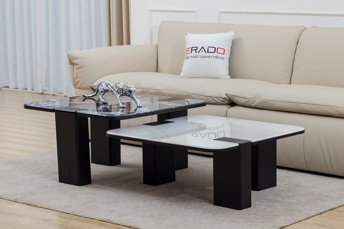 Bàn trà mặt đá mã S2195