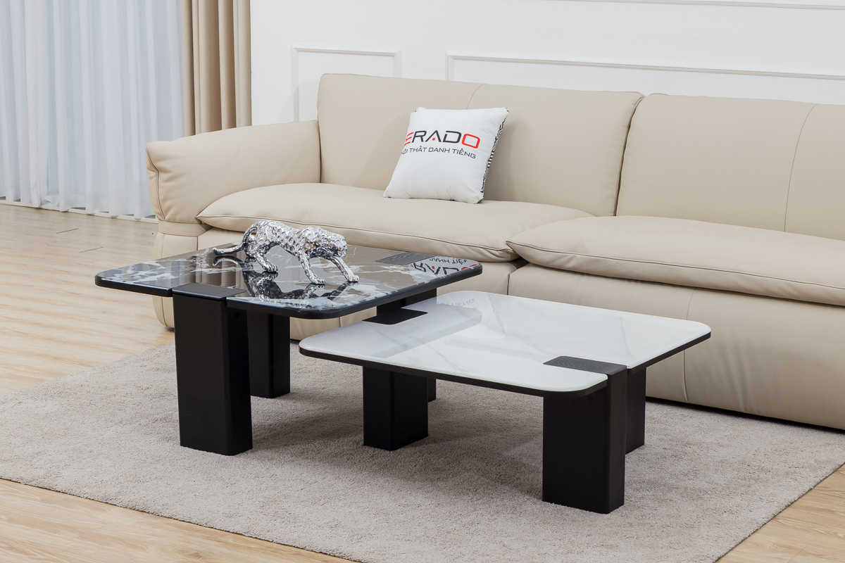 Bàn trà mặt đá mã S2195