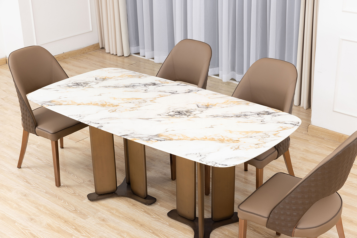 Bộ bàn ăn mặt đá marble mã T2029D