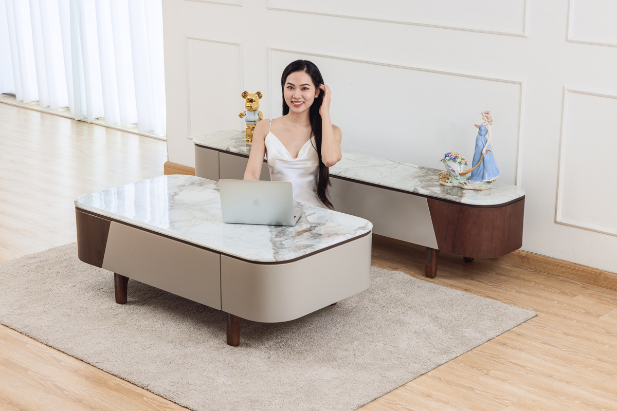 Bộ bàn trà kệ ti vi 567 cho phòng khách