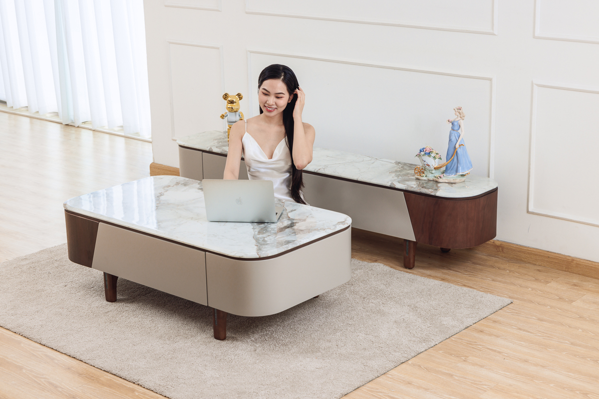 Bộ bàn trà kệ ti vi 567 cho phòng khách