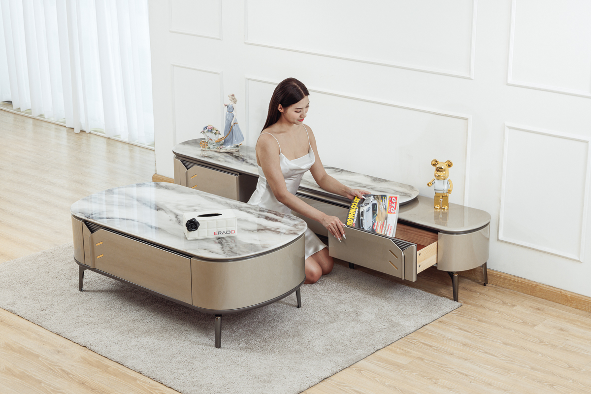 Bộ bàn trà - Kệ ti vi B37 cho phòng khách