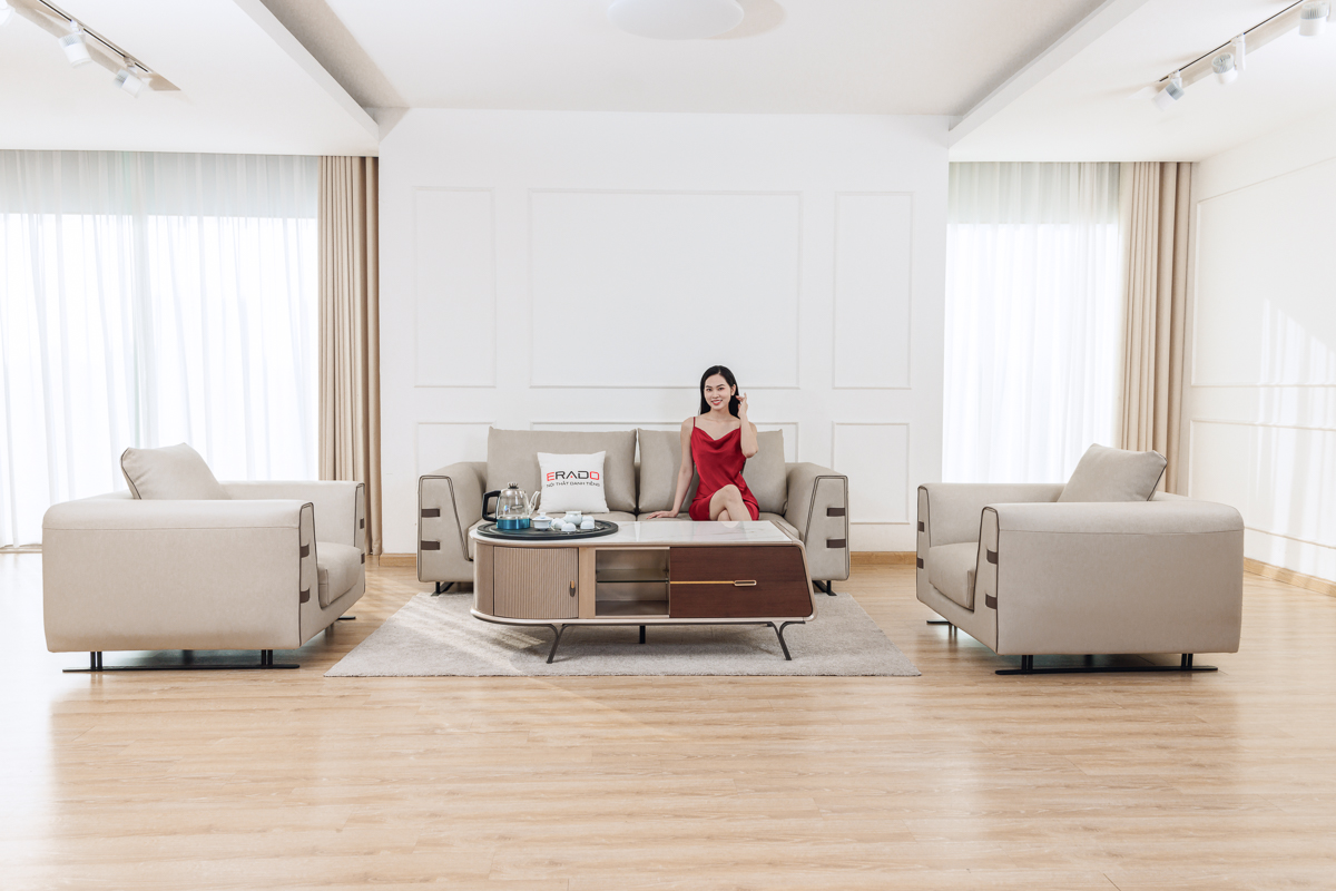 Bộ ghế sofa da NV04 hiện đại cho phòng khách