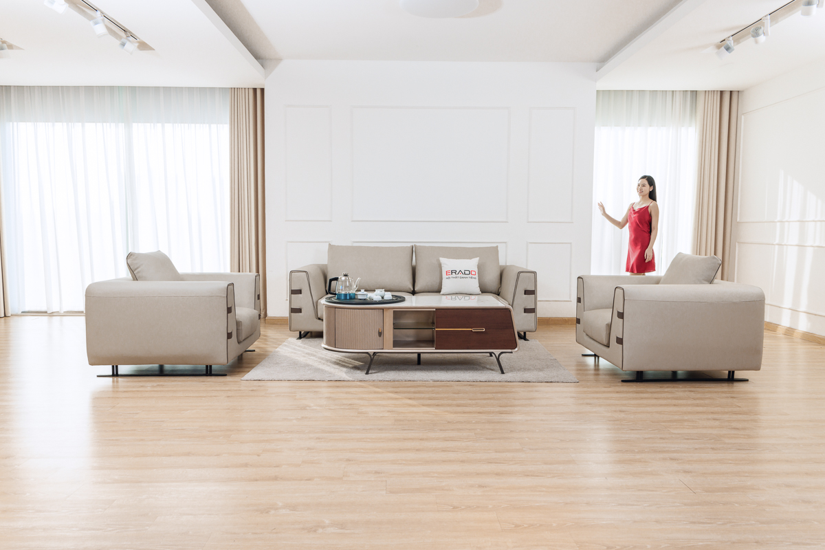 Bộ ghế sofa da NV04 hiện đại cho phòng khách