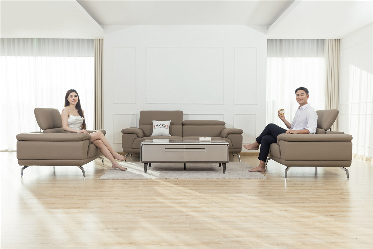 Bộ ghế sofa da NV22 bền bỉ và thanh lịch