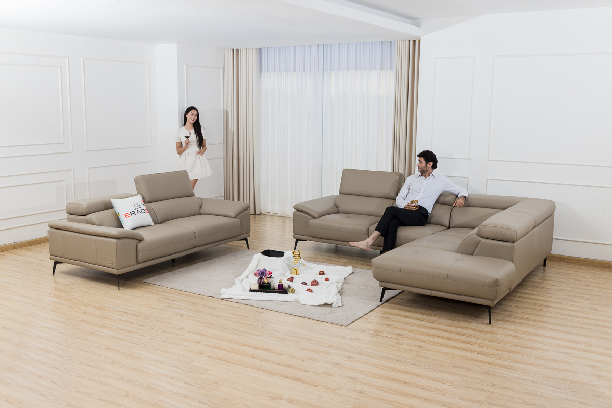 Bộ sofa da bò 2185 - Sang trọng từng điểm chạm