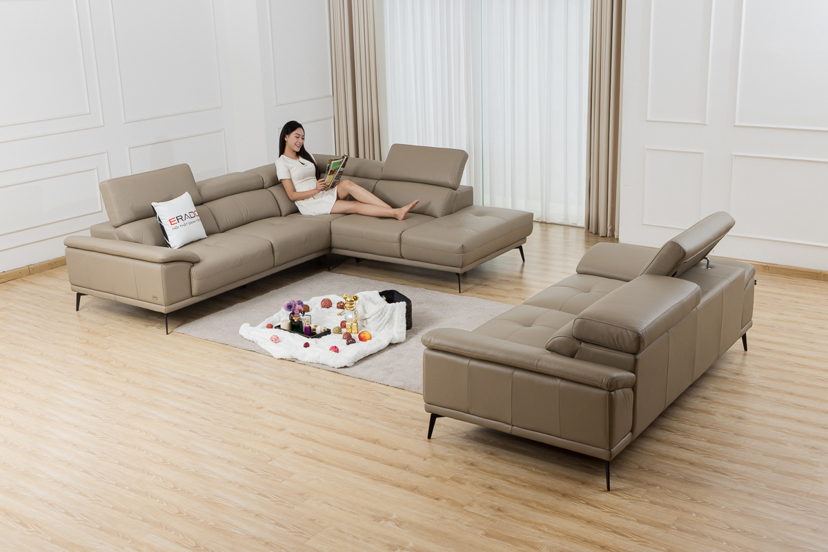 Bộ sofa da bò 2185 - Sang trọng từng điểm chạm