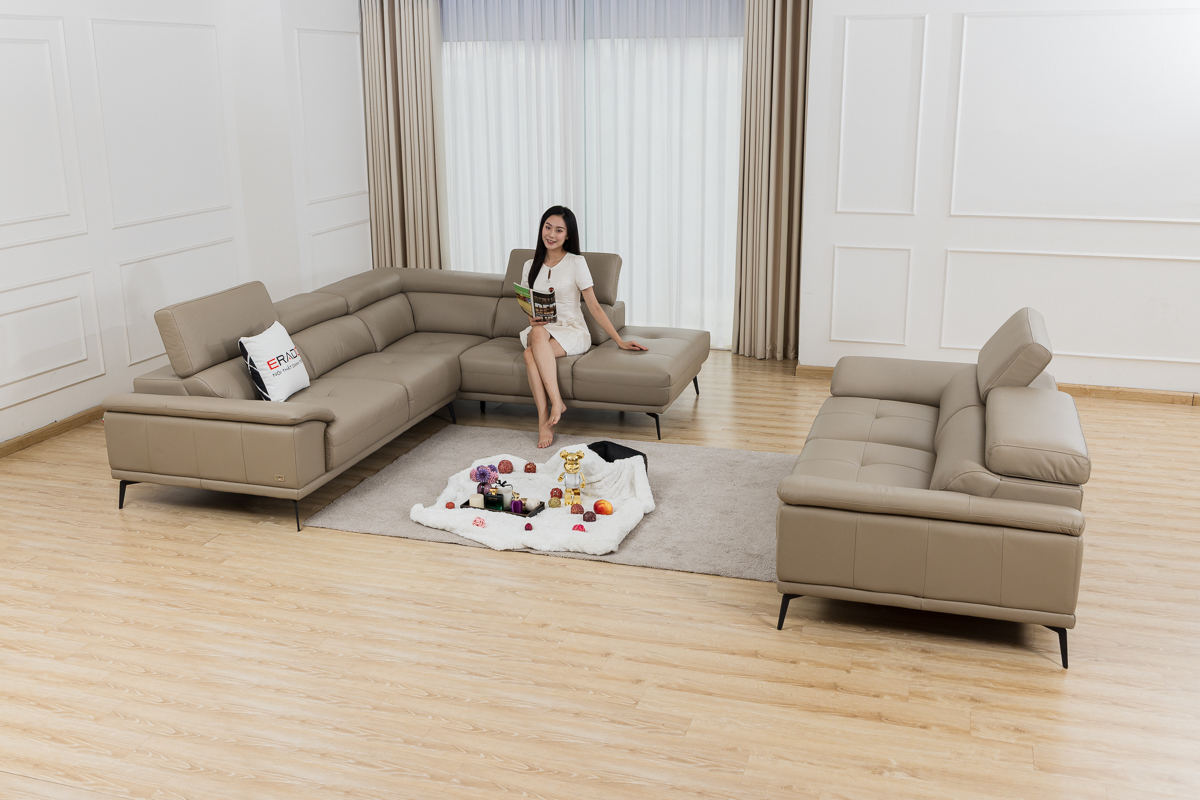 Bộ sofa da bò 2185 - Sang trọng từng điểm chạm