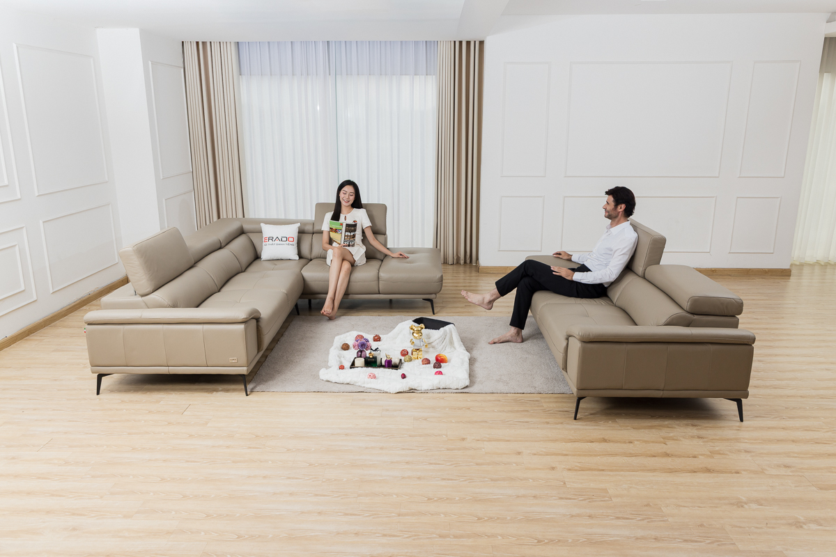 Bộ sofa da bò 2185 - Sang trọng từng điểm chạm