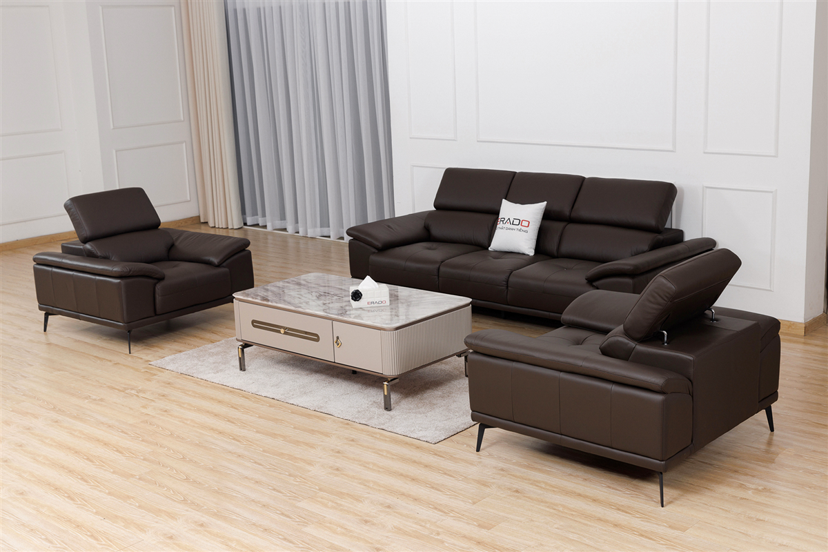 Bộ Sofa da thật 2185A - Sự thoải mái trọn vẹn