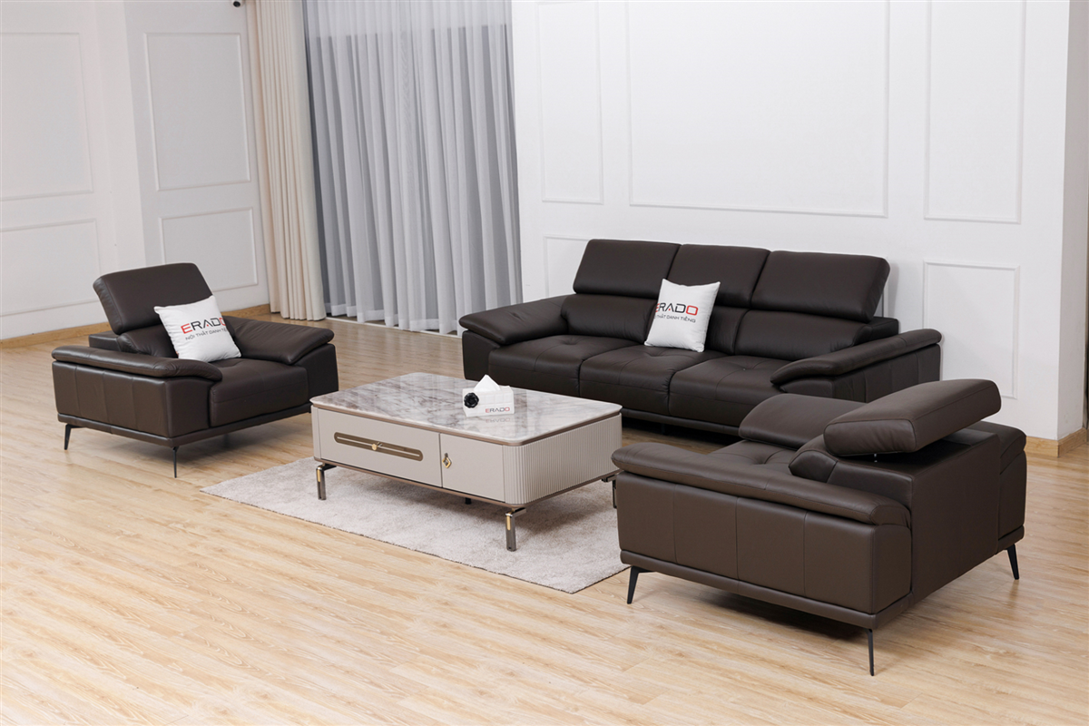 Bộ Sofa da thật 2185A - Sự thoải mái trọn vẹn