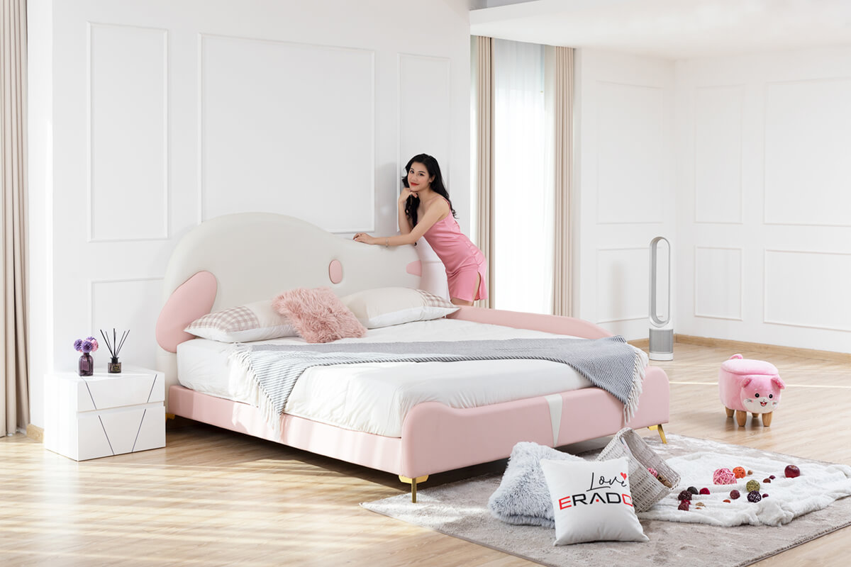 Giường ngủ cún hồng