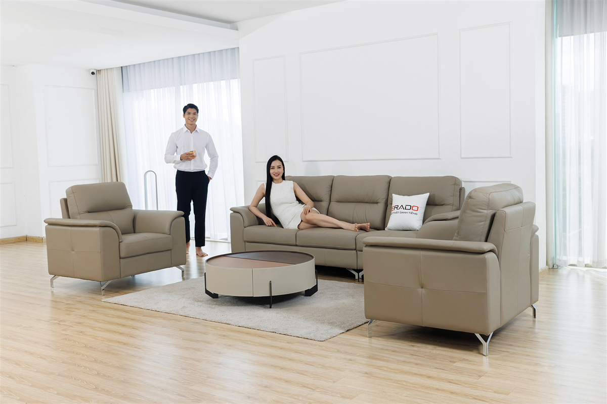 Sofa bộ da thật nhập khẩu Malaysia mã 9412