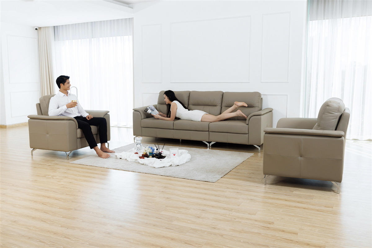 Sofa bộ da thật nhập khẩu Malaysia mã 9412