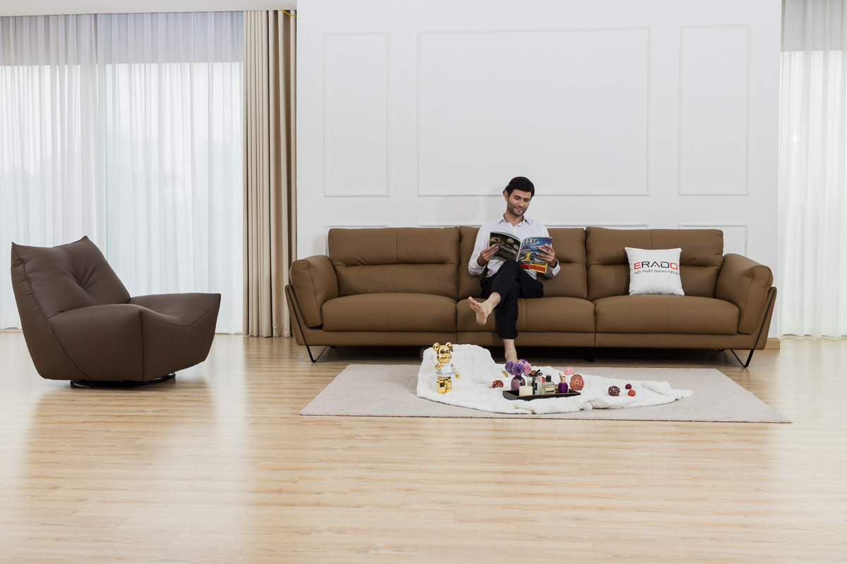 Sofa bò Ý 9122 - Sang trọng mọi góc nhìn