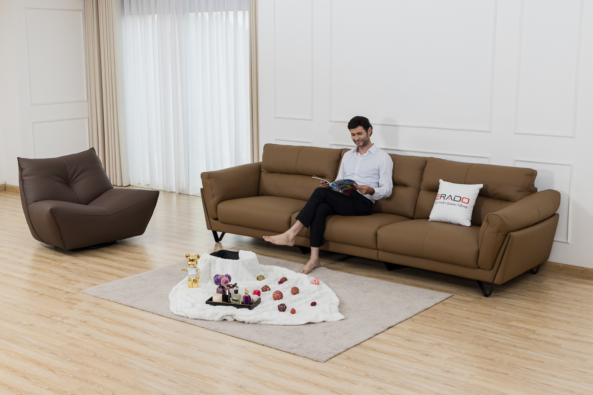 Sofa bò Ý 9122 - Sang trọng mọi góc nhìn