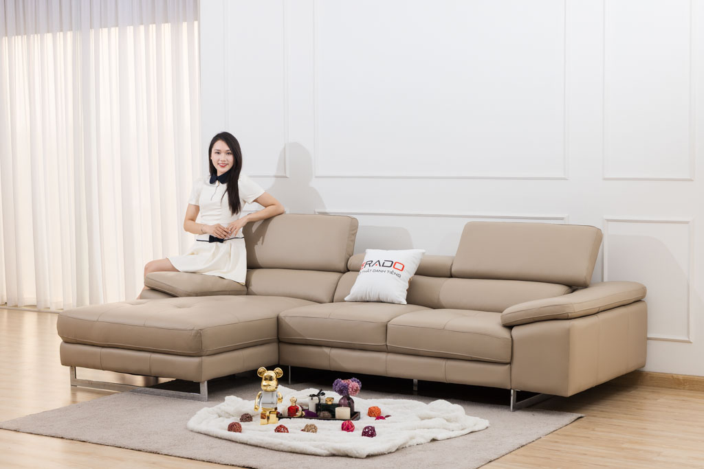 Sofa da bò 2129L - Nâng tầm cả phòng khách