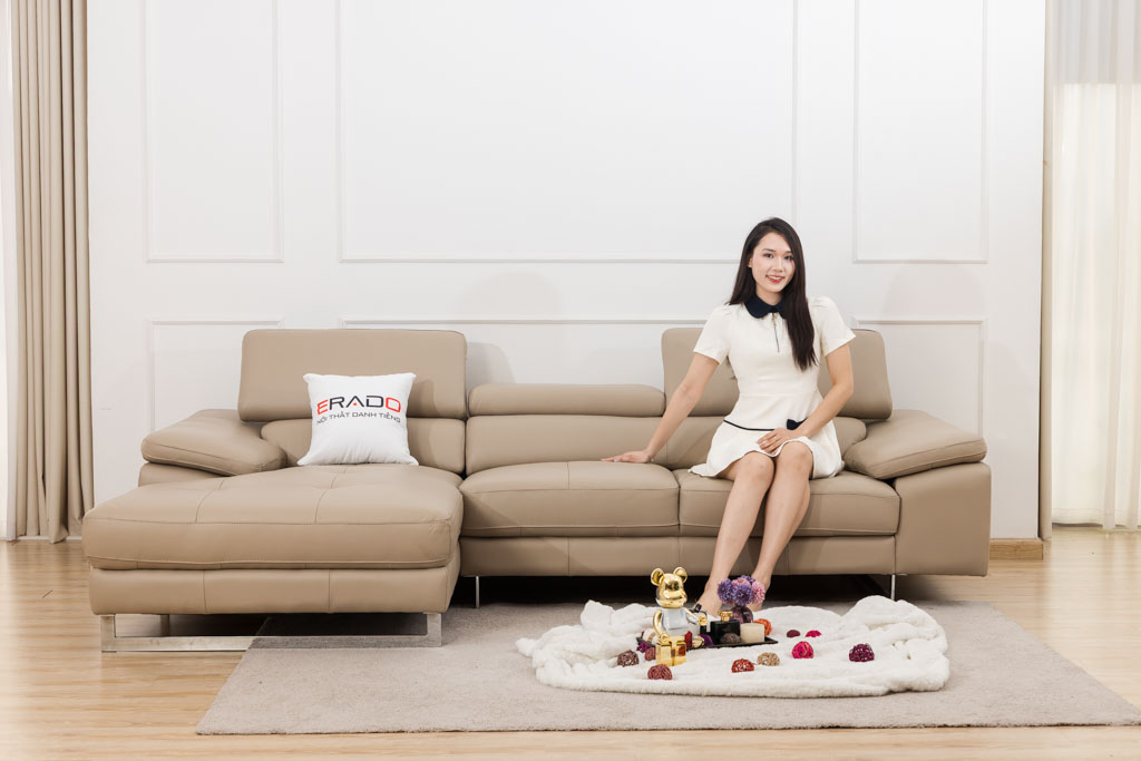 Sofa da bò 2129L - Nâng tầm cả phòng khách