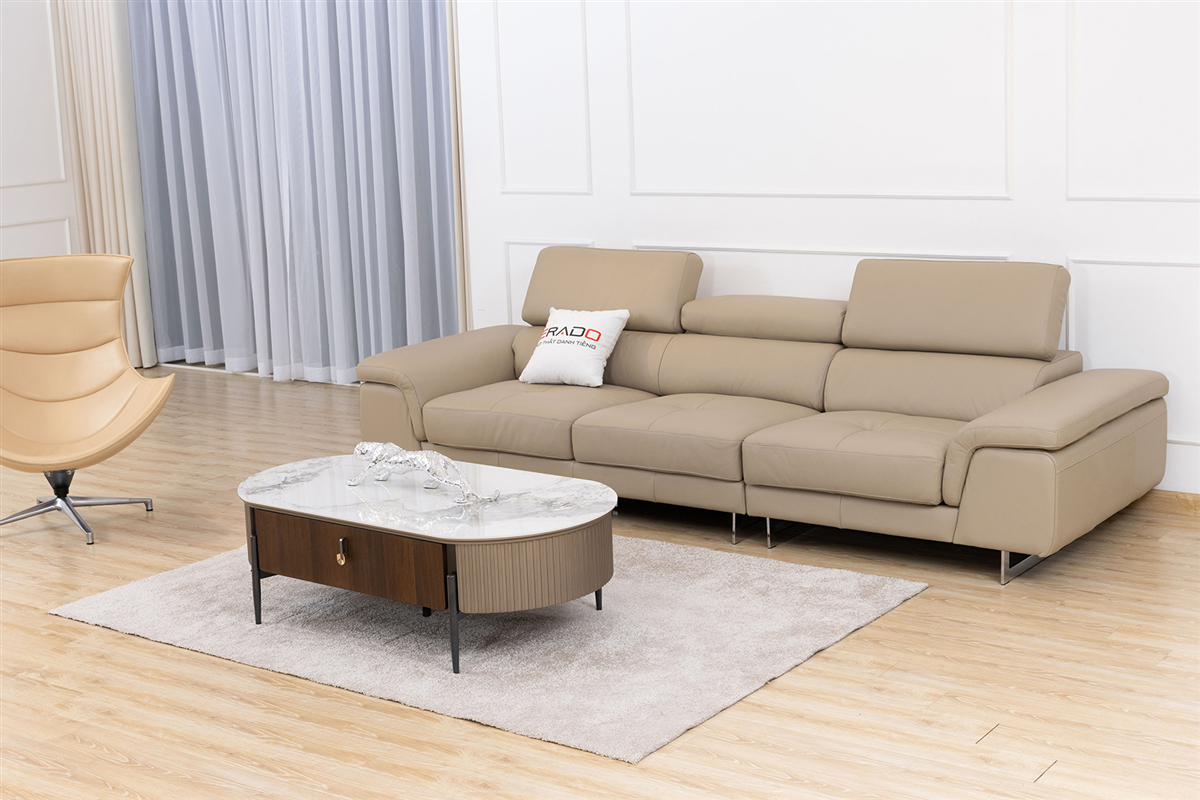 Sofa da bò 2m9 điều chỉnh đệm ngồi linh hoạt