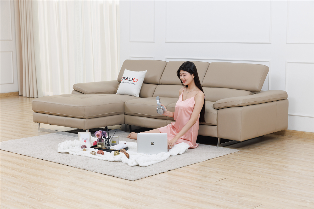 Sofa da bò thật 2129L-3 - Bán chạy nhờ giá tốt