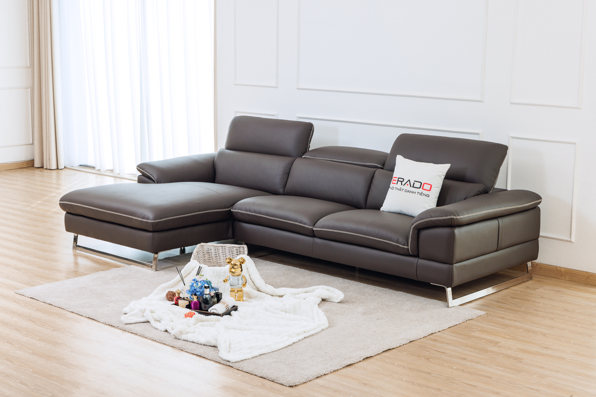 Sofa da bò thật 548 - Hoàn hảo cho phòng khách