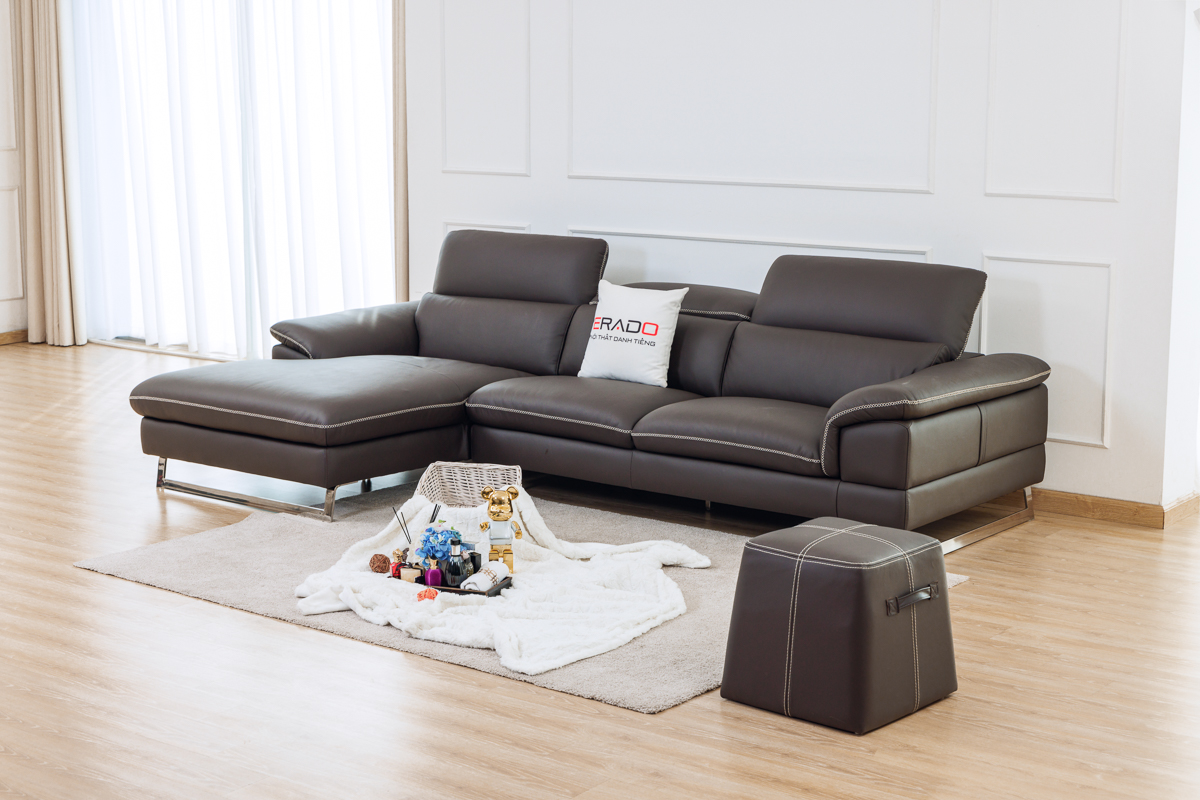 Sofa da bò thật 548 - Hoàn hảo cho phòng khách