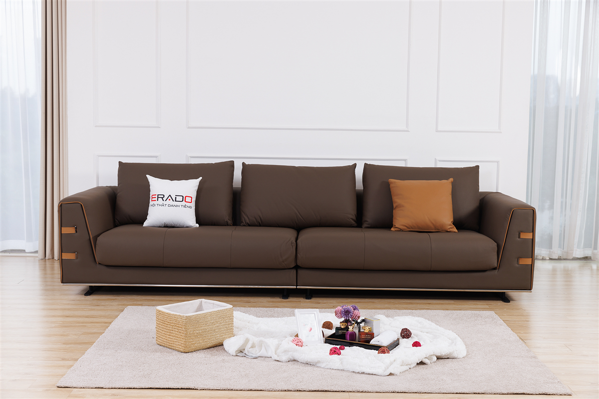 Sofa da bò Ý mã 9110 tinh tế đậm chất âu