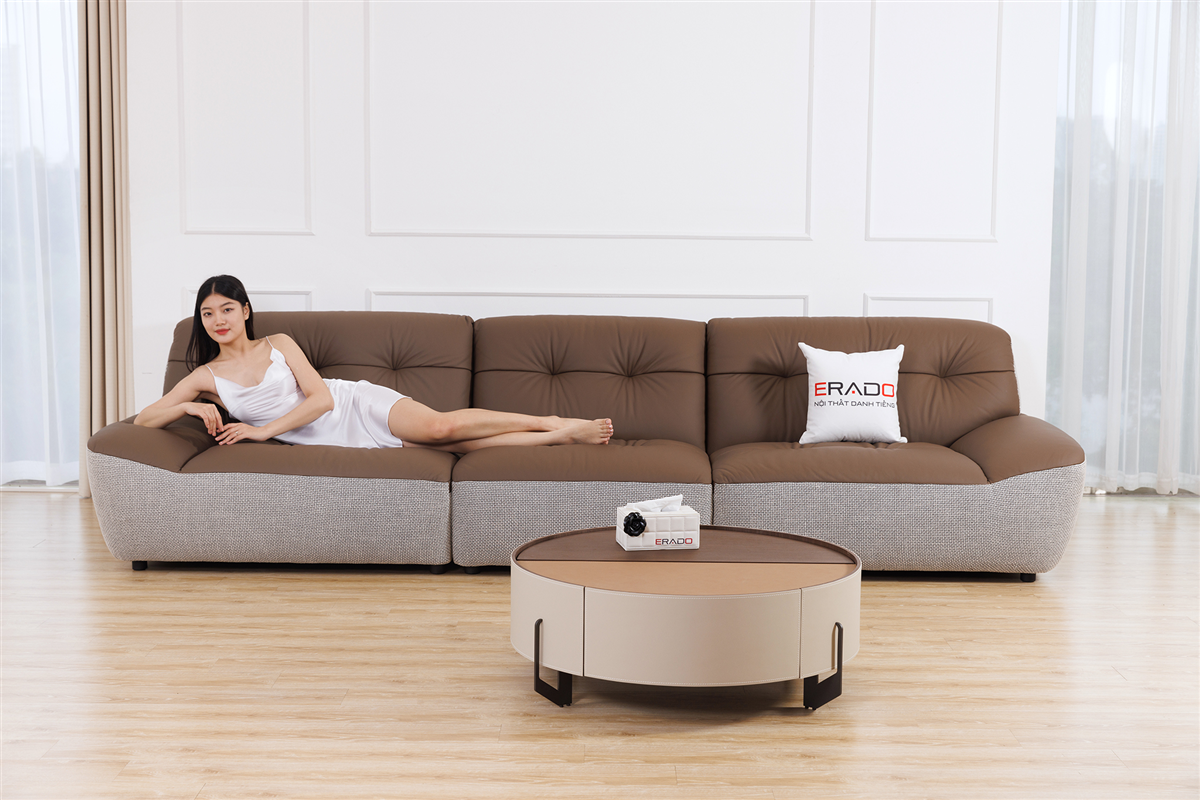 Sofa da bò Ý nhập nguyên bộ mã 9157