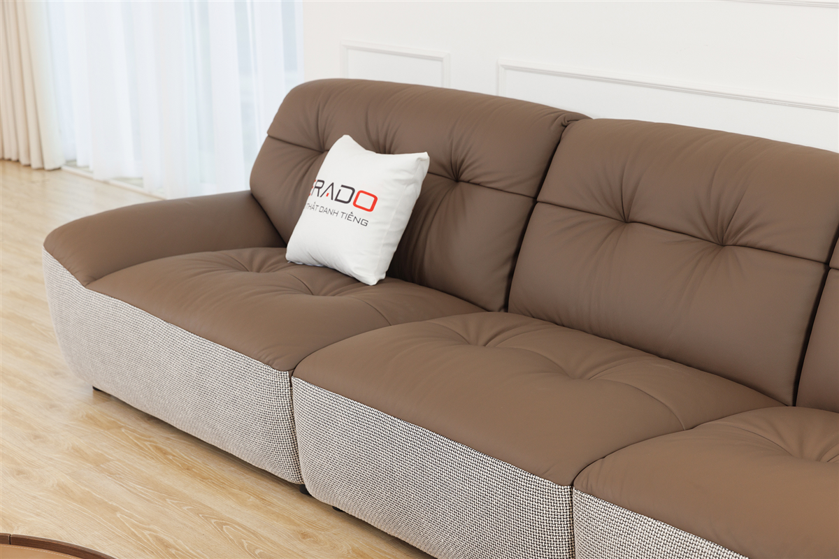 Sofa da bò Ý nhập nguyên bộ mã 9157