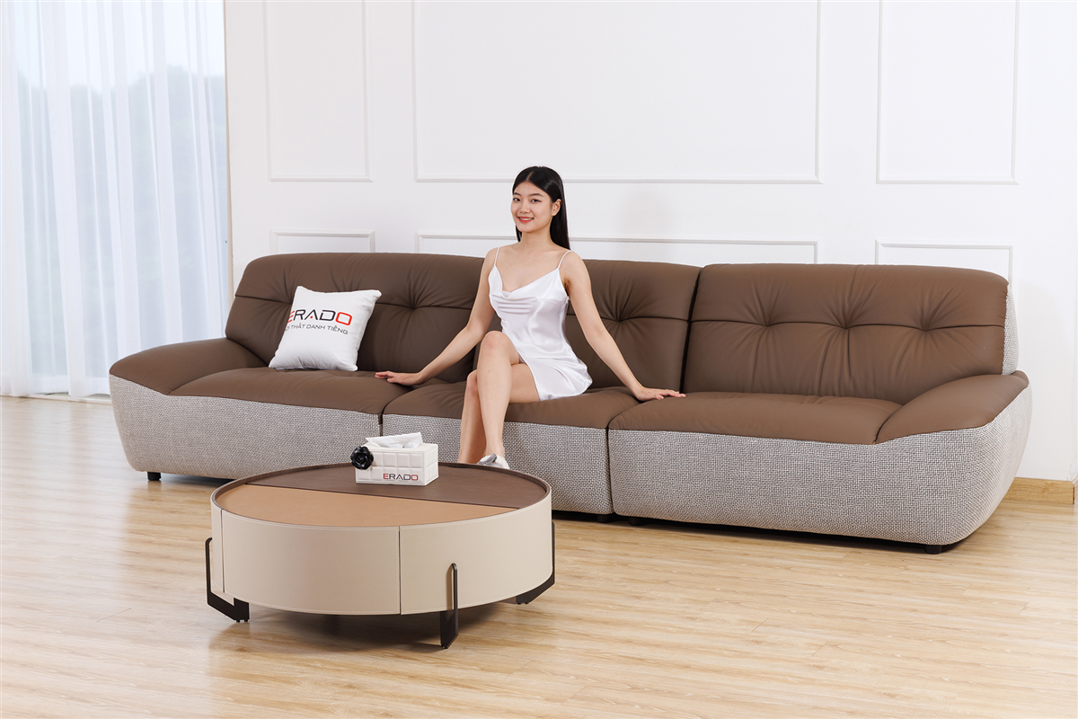 Sofa da bò Ý nhập nguyên bộ mã 9157