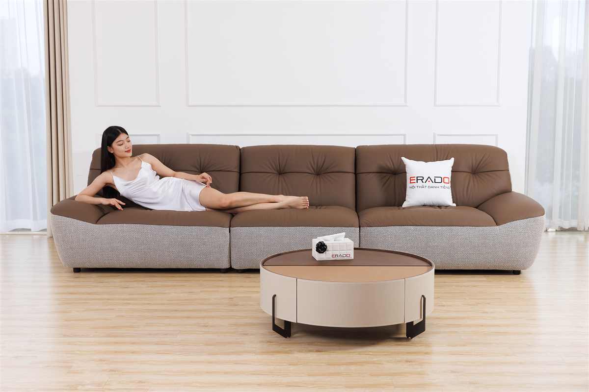 Sofa da bò Ý nhập nguyên bộ mã 9157