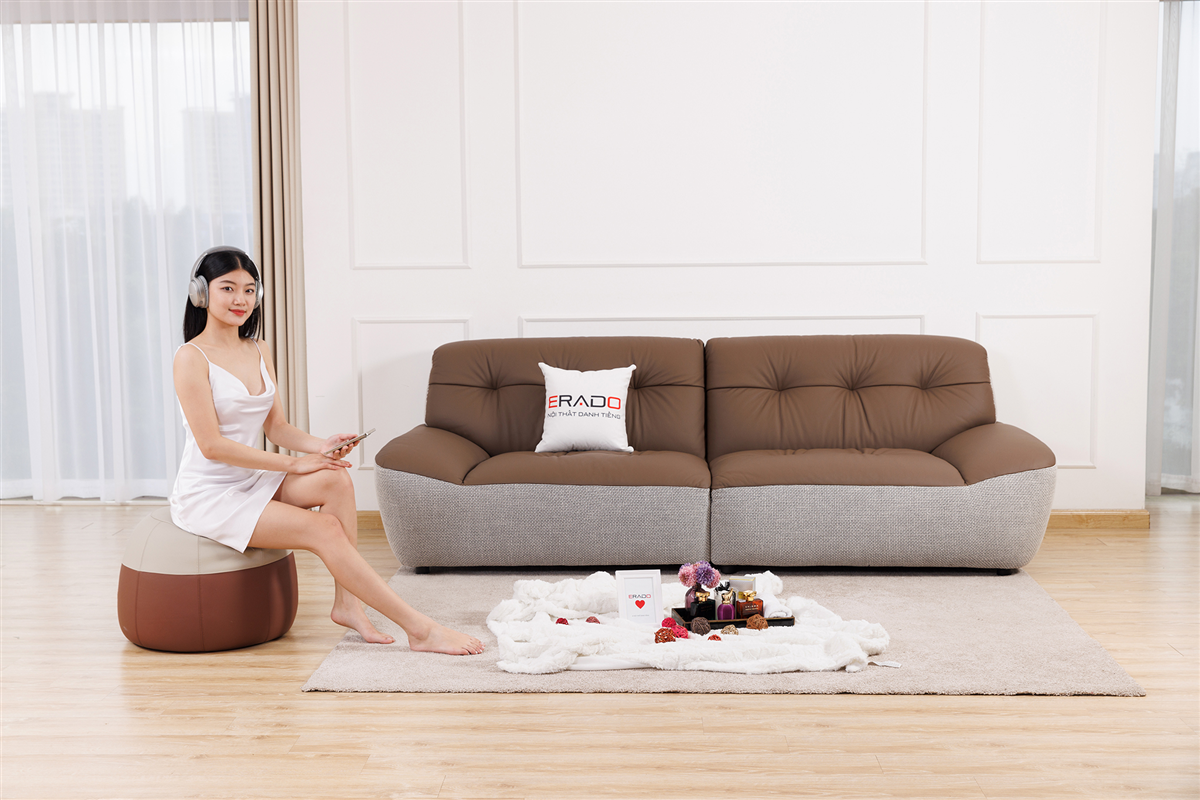 Sofa da bò Ý nhập nguyên bộ mã 9157A