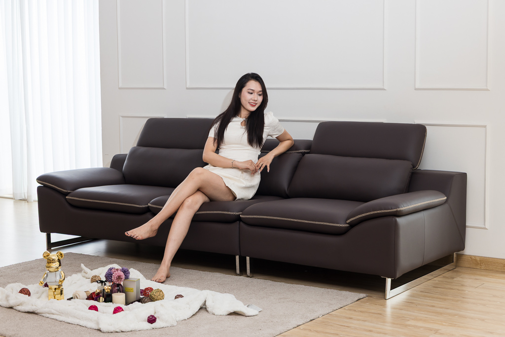 Sofa da mã NV122 - Chuẩn gu sống hiện đại