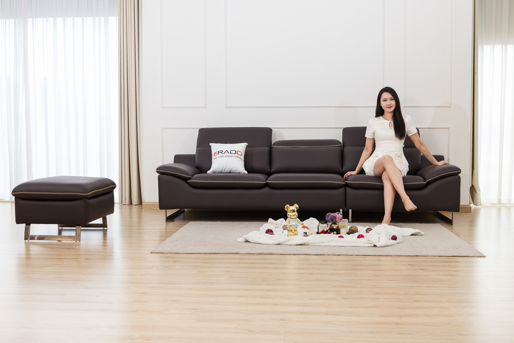 Sofa da mã NV122 - Chuẩn gu sống hiện đại