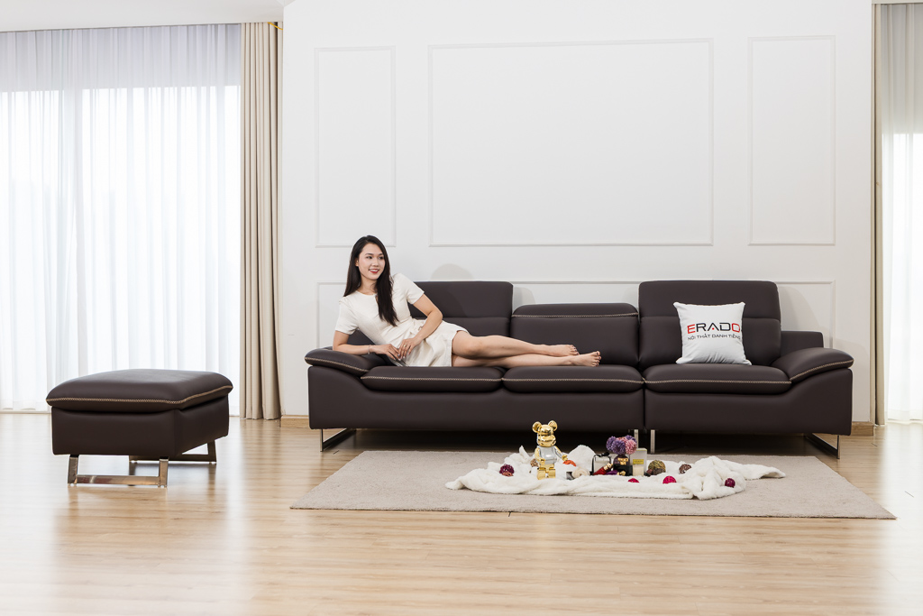 Sofa da mã NV122 - Chuẩn gu sống hiện đại
