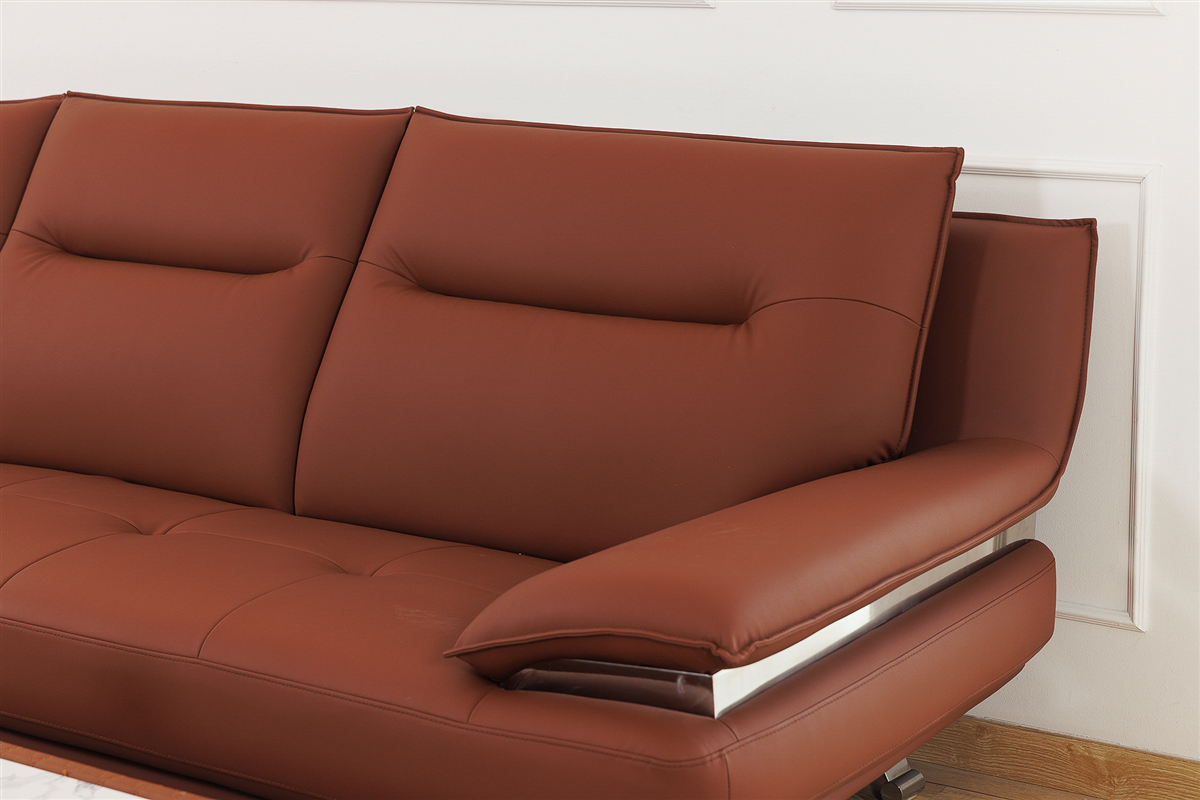 Sofa da màu nâu trầm sang trọng M49-1