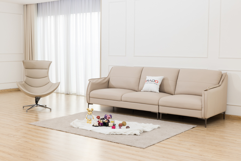 Sofa da NV06 -Thiết kế tối ưu - Phù hợp không gian