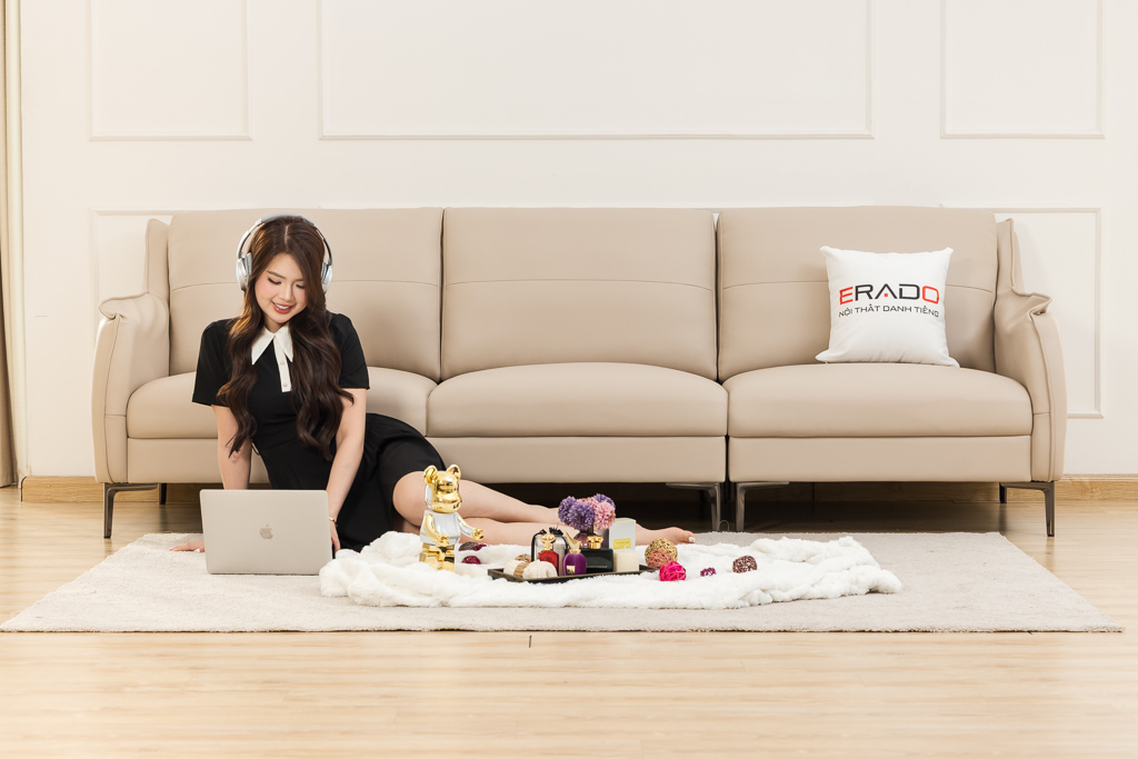Sofa da NV06 -Thiết kế tối ưu - Phù hợp không gian