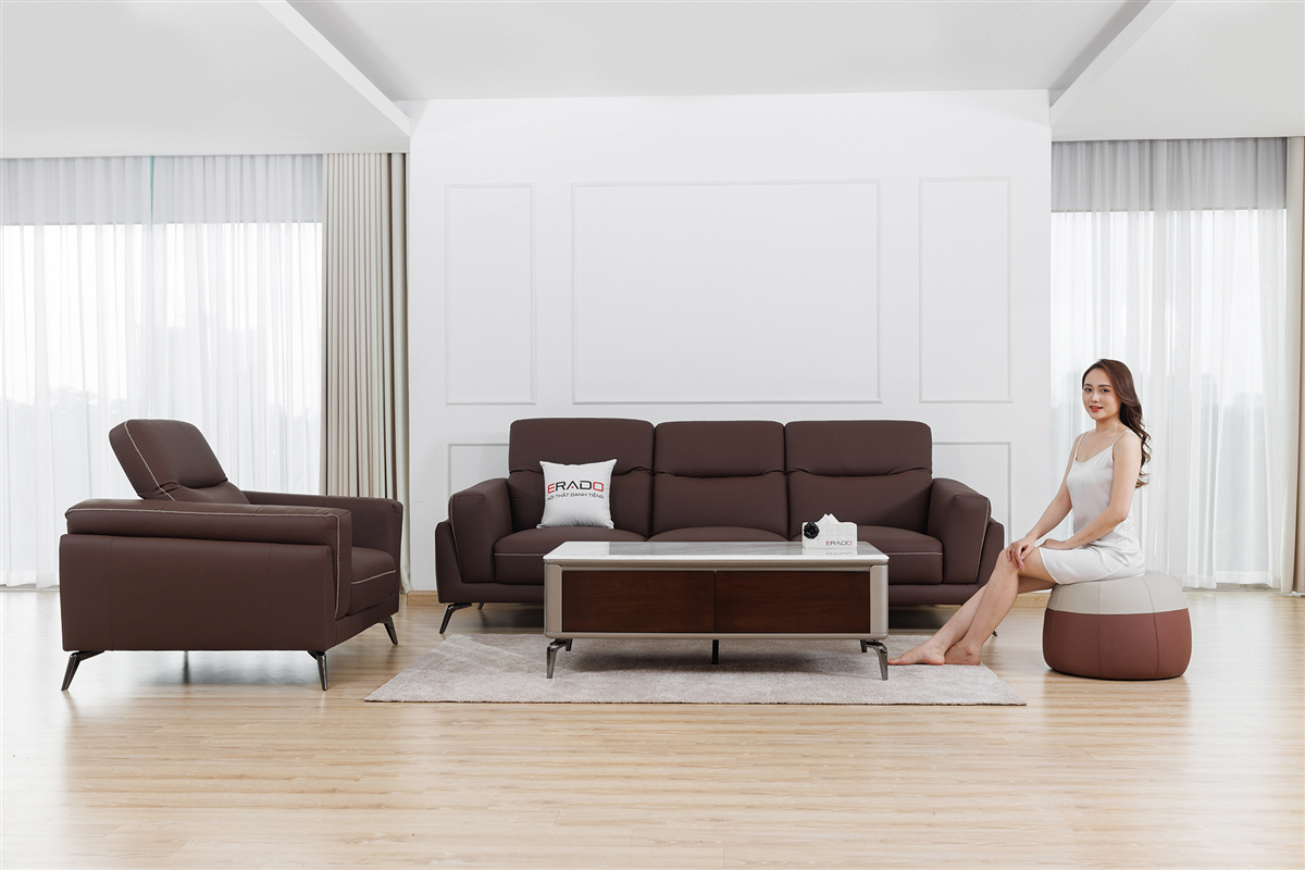 Sofa da QV03-1 - Thấm đượm chất Ý