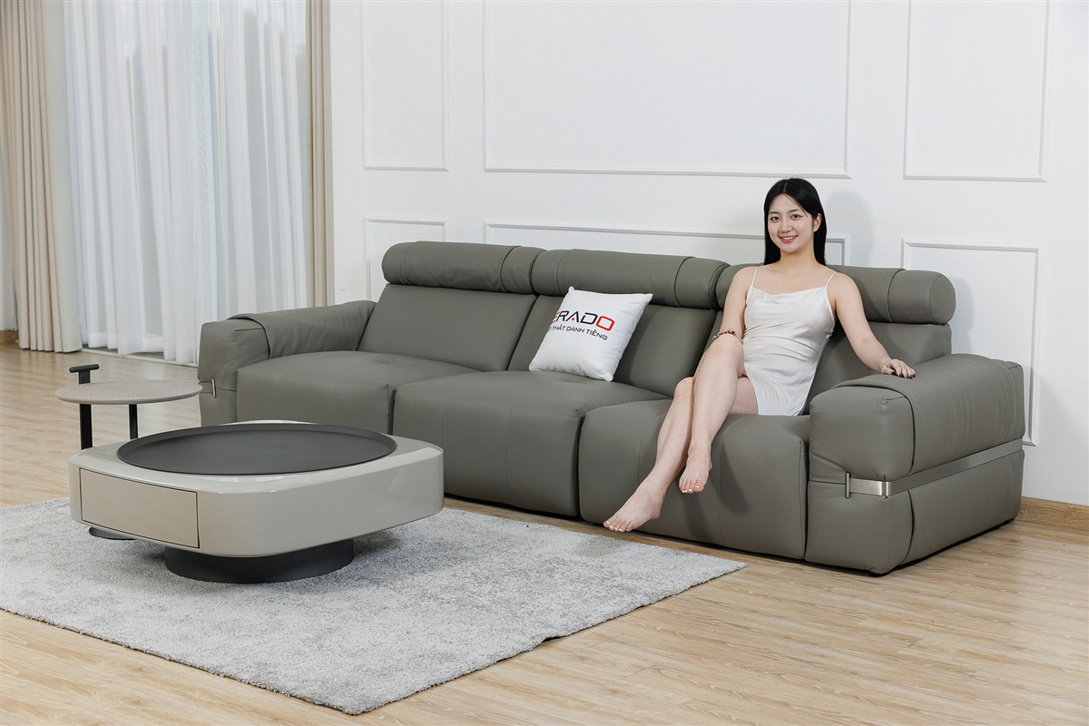 Sofa da thật 9154 - kiểu dáng hoàn toàn mới