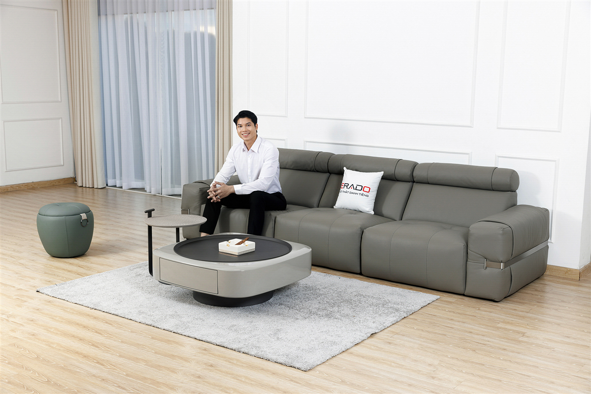 Sofa da thật 9154 - kiểu dáng hoàn toàn mới