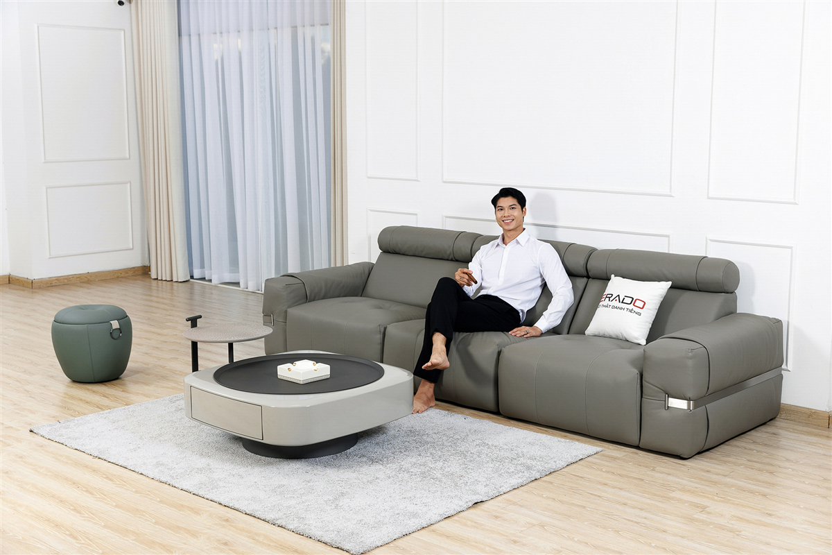 Sofa da thật 9154 - kiểu dáng hoàn toàn mới