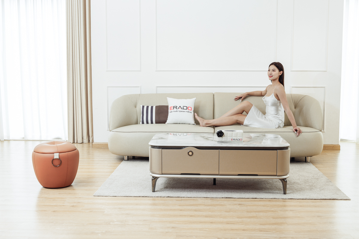 Sofa da thật đẹp hiện đại cho phòng khách L59