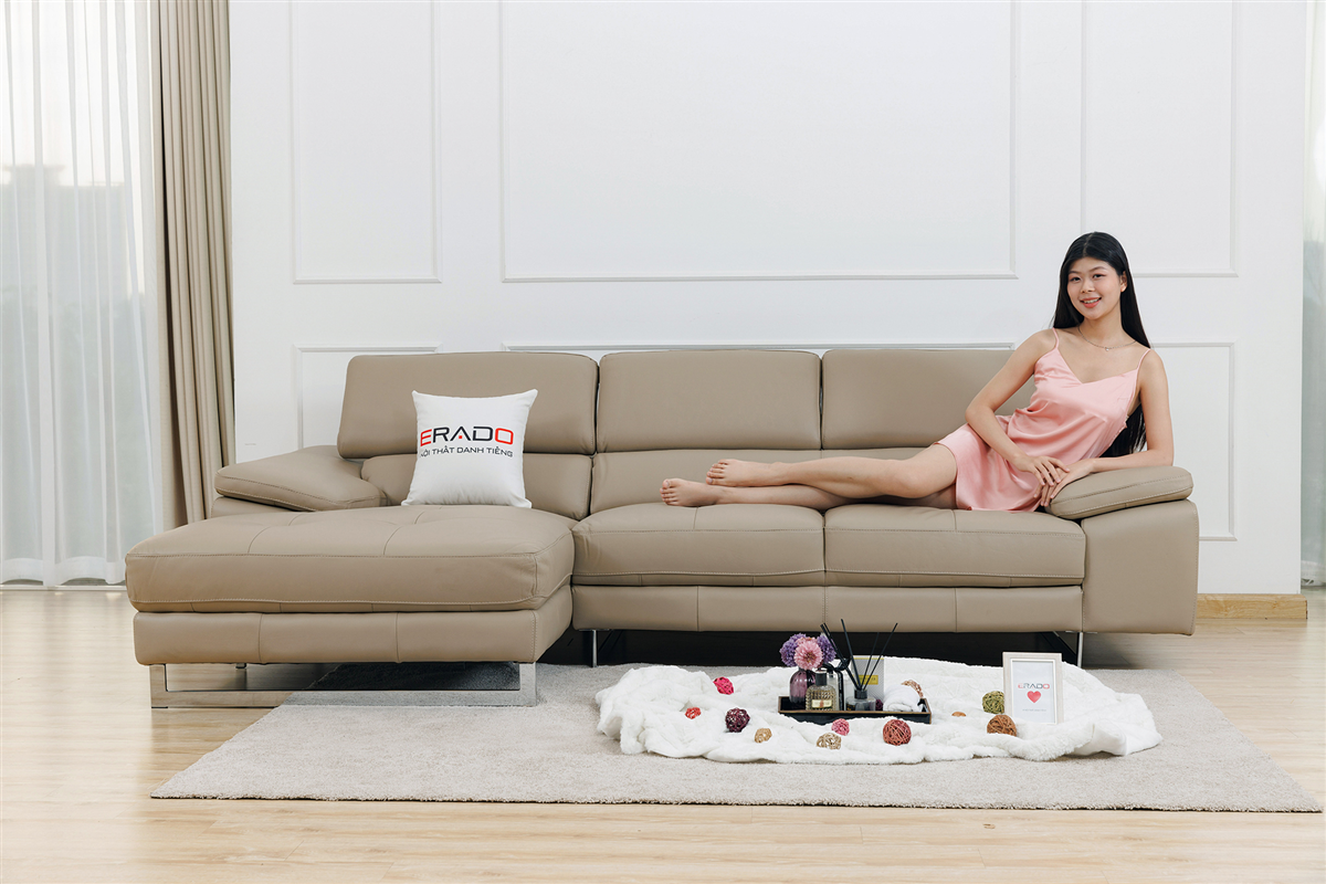 Sofa da thật nhập khẩu Malaysia mã 2129L-3