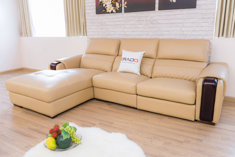 Sofa góc tích hợp nâng chân mã 553