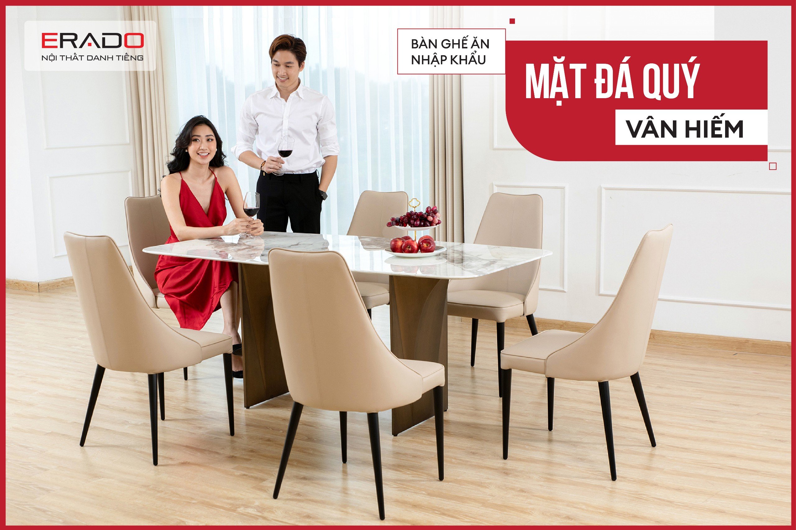 Bàn ăn mặt đá Marble mã T2186