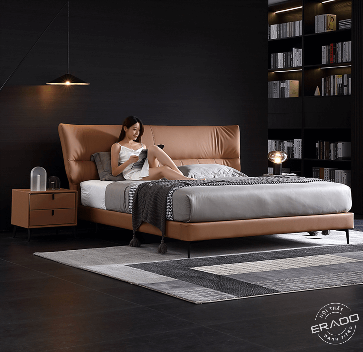 Giường ngủ da hạng sang mã 233